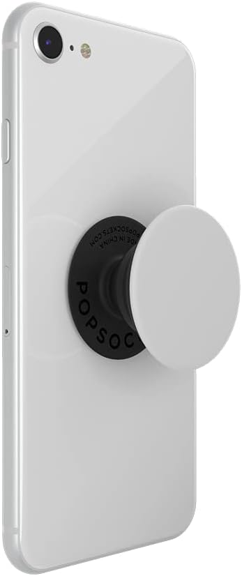 PopSockets Phone Grip with Expanding Kickstand, Adhesive Grip - White on Black