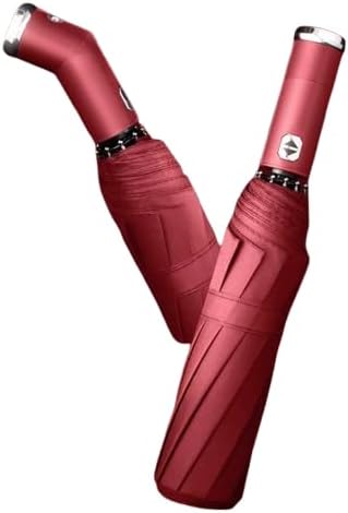 Fully Automatic 3-Fold Umbrella with LED Flashlight – Windproof, UV Protection, Reverse Folding, Compact Travel Size for Business and Outdoor Use