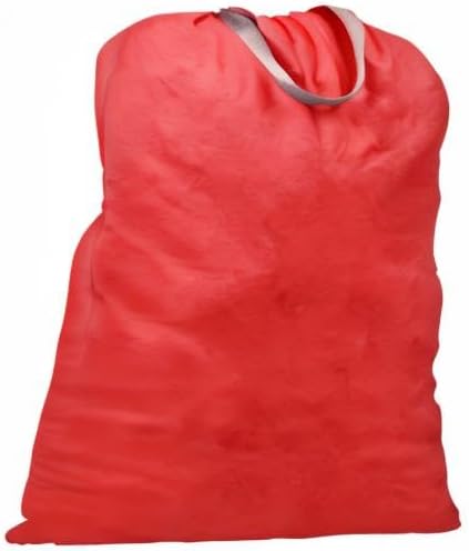 LOLOMLO Extra Large Canvas Laundry Bags with Handles & Drawstring Closure, Heavy Duty Tears Resistant Clothes Storage Travel Bags,25.5"x34",Red