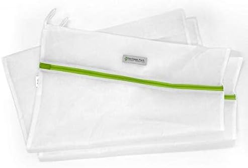 Heritage Park Fine Mesh Laundry Bags - Micro Mesh for Safely Washing Delicates - Gusseted Bottom for Extra Space, Hidden Zipper, and Convenient Hanging Loop - Pack of 2 Large (20" x 24")