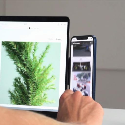 Rolling Square Edge Pro Core - Magnetic Mount Phone Holder Stand for Computers and Tablets | Secure Metal Plate Adhesive or Standalone Mode Compatible with MagSafe, Qi, and Non-MagSafe Devices, Black