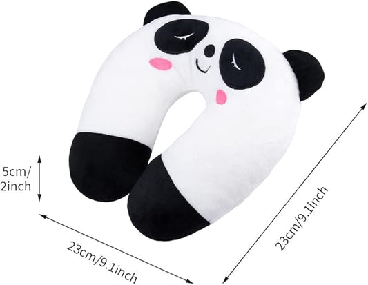 EKDJKK Travel Pillow for Kids, Cute Animal Neck Pillow Support U Shaped Cushion Plush Soft Rest Reading Pillow Sleeping Pillow for Airplane Train Car (Panda)