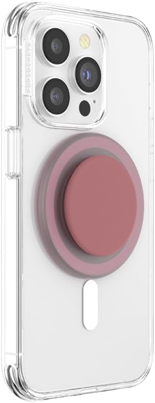 PopSockets Phone Grip for MagSafe with Kickstand, Magnetic Stand, Swappable Top, Secure Hold for iPhone MagSafe Cases, Phone & Tablet Grip, Cute PopSockets - Clay