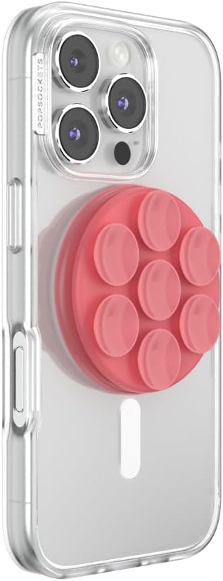 PopSockets Suck-Up™ Suction Grip & Stand, 3-in-1 MagSafe Phone Mount for iPhone, Strong Hold on Mirrors & Glass, Swappable Top, Portable & Reusable - Putty