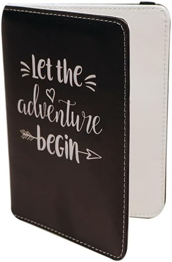 Passport Holder for Travel Essentials, Let The Adventure Begin Awaits Passport Cover Personalized Leather Wallet, Christmas Men Women Birthday Gift