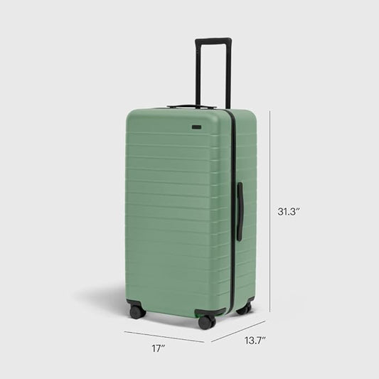 Away Large Trunk Luggage, 31 Inch Hardside Suitcase with Spinner Wheels, Lightweight & Durable, TSA Lock, Ideal for Long Trips, Sea Green