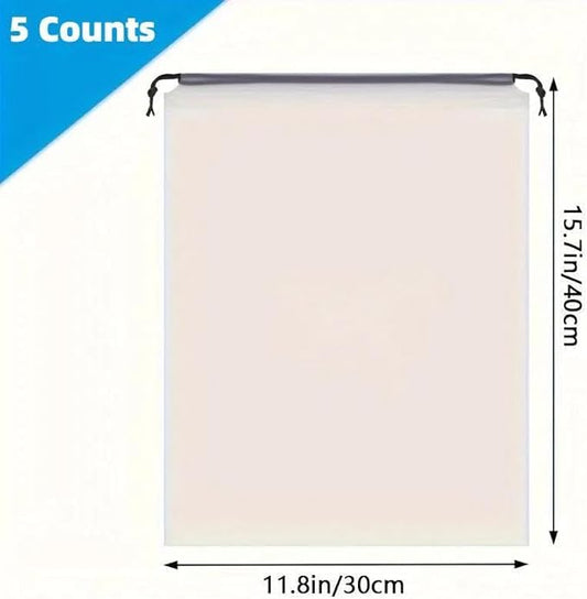 Durable Shoe Bag, 5 Counts/set Portable Dustproof & Waterproof Drawstring Pouch, Shoe Storage Bag for Men & Women, Travel & Golf Accessories, Shoes Bag