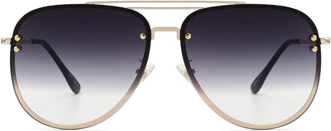 Trendy Oversized Aviator Sunglasses for Women 2025, Cute Retro Aviator Sun Glasses UV Protection Big Shades VF2203