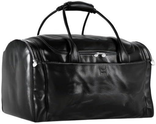 Leather Duffel Bag Weekend Bag Gym Large Travel Bag - Time Resistance
