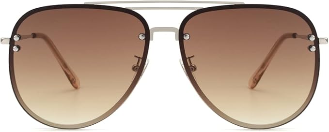 Trendy Oversized Aviator Sunglasses for Women 2025, Cute Retro Aviator Sun Glasses UV Protection Big Shades VF2203