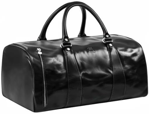Leather Duffel Bag Weekend Bag Gym Large Travel Bag - Time Resistance