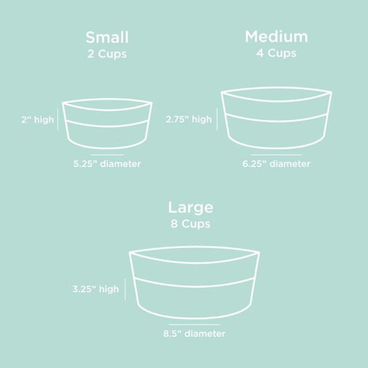 Waggo Dipper Ceramic Dog Bowl for Small and Large Breeds - Heavyweight and Durable Pet Food and Water Dish Crock, Dishwasher Safe, Modern (Rose, Small)