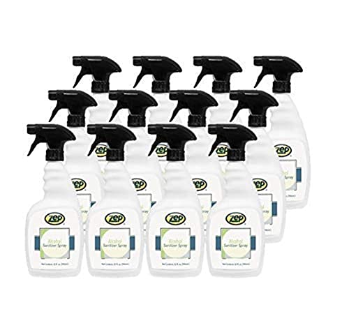 Zep Alcohol Hand Sanitizer Spray - 32 oz (Case of 12) 90001-70% Ethanol-Based, Non-Foaming for Dispensers, Manufactured in the USA