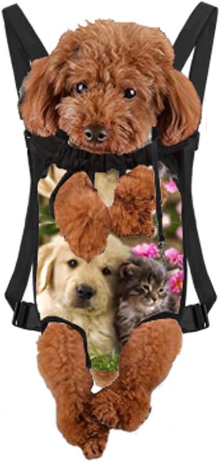 Custom Pet Carrier Backpack Personalized Photo Logo Name Text Adjustable Small Medium Dogs Cats Front Chest Carriers Legs Out Carrier Backpack for Hiking Camping Traveling Cycling