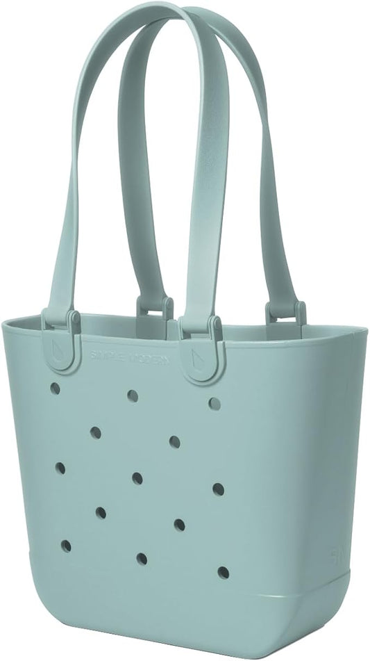 Simple Modern Medium Beach Bag | Waterproof Getaway Rubber Tote with Zipper Pocket for Travel, Pool, Boat, Groceries, Sports | Sea Glass Sage