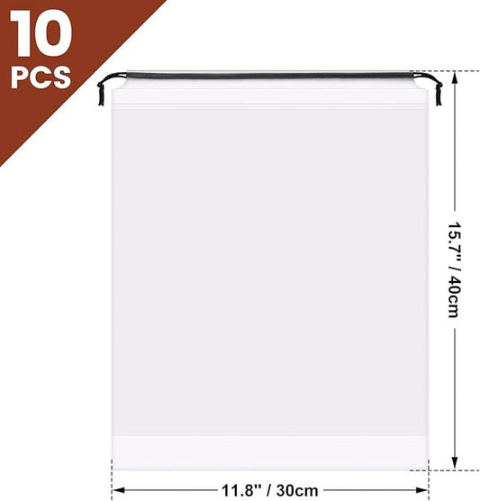 10 Pack Shoe Bags for Travel,11.8in X 15.7in,Protable shoe bags for storage with rope,large drawstring bags,Shoes Storage Organizers Pouch with Rope for Men and Women