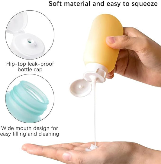 12pack Travel Bottles for Toiletries, TSA Approved Travel Size Toiletries Containers, Travel Bottles Set with Labels Leakproof Squeezable Refillable Airplane Travel Accessories