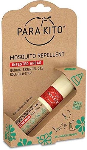 PARAKITO Roll-on Gel Mosquito Repellent for Kids & Adults | w/Citronella Oil | Travel Size Bug Repellent for Hiking & Camping Accessories | DEET-Free Protection (0.67 oz)