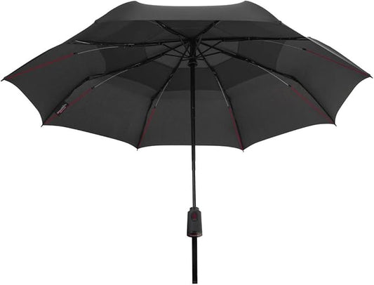 ShedRain Compact Folding Travel Umbrella – Push-Button Open & Close, Vented Double Canopy, Protects from Rain, Sun, & Wind