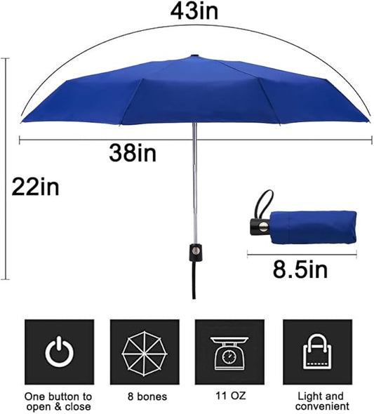 Goothdurs Automatic Mini Travel Windproof Umbrella Compact Auto Open/Close Small Lightweight Folding Rain Umbrellas for Women Men
