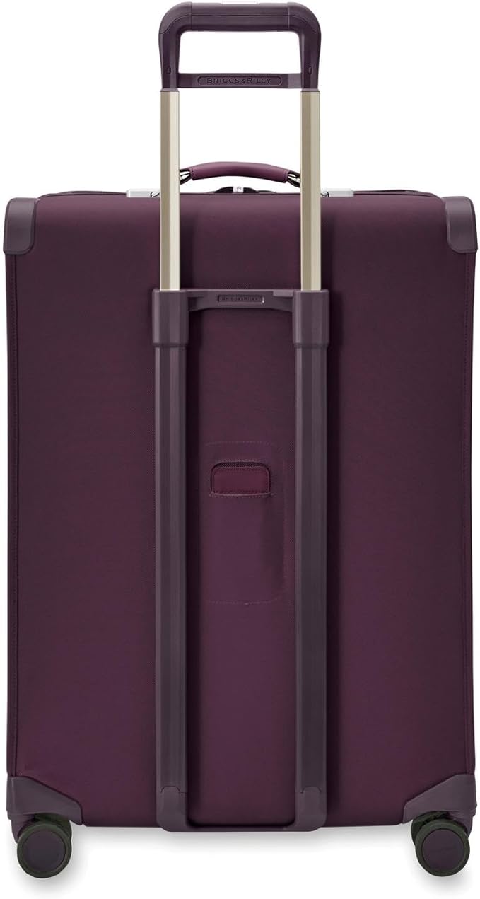 Briggs & Riley 29" Large Expandable Spinner - Checked Luggage for Travel, Suitcases with Wheels, Softside Rolling Bag for Men & Women, Self-Repairing Zipper - Baseline Collection, Plum