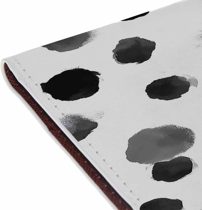 Polka Dots Passport Holder for Travel Brush Strokes Dalmatian Spots PU Leather Passport Cover Wallet Cute Passport Card Holder for Women and Men