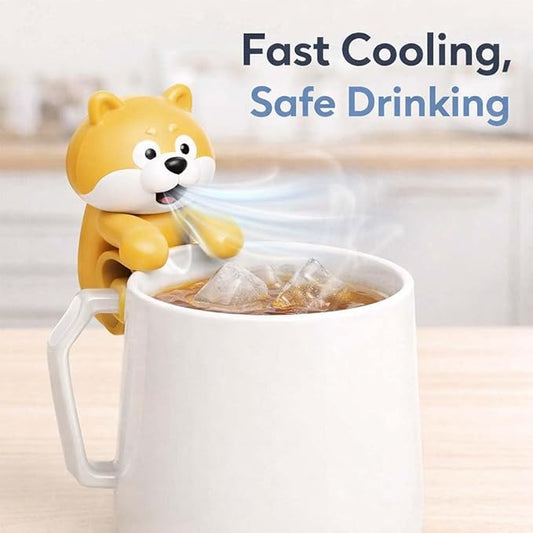 YTEDAK Mini Food Cooling Fan – Clip-On Fan for Hot Drinks, Cute Bear-Shaped Air-Blowing Cooling Tool, Reusable & Portable Hot Water Cooler for Home & Office
