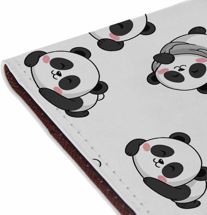 Smile Panda Passport Holder for Travel Little Lovely Animal PU Leather Passport Cover Wallet Cute Passport Card Holder for Women and Men