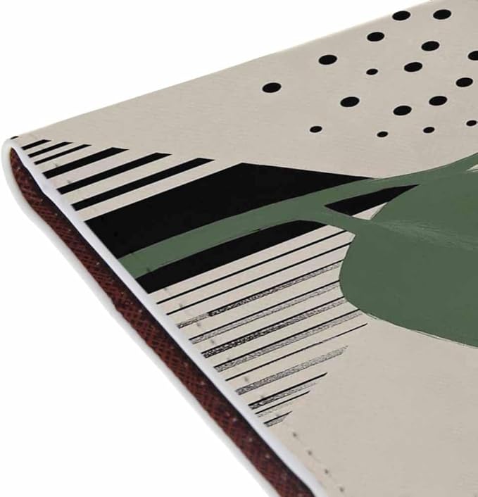 Vintage Ink Floral Passport Holder for Travel Geometric Patterns Funny Design PU Leather Passport Cover Wallet Cute Passport Card Holder for Women and Men