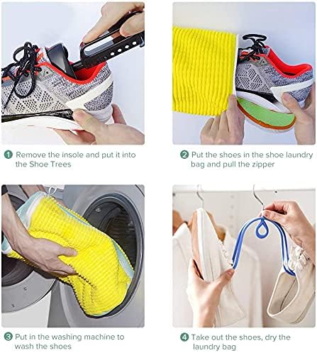 Shoes Laundry Bag Keep Shoes Clean, Shoe Wash Bag for Washing Machine, Durable Zipper Laundry Washing Bag, Sneaker Tennis Cleaner Kit Adjustable Shoe Trees - Home Dorm Travel Essentials