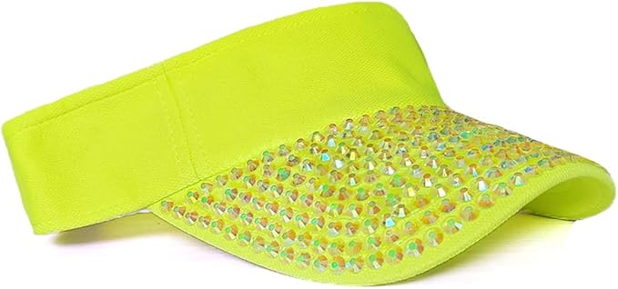Sparkle Glitter Summer Rhinestone UPF 50+ Bling Ladies Sun Visor for Women Outdoor Sports Fashion Golf Hat