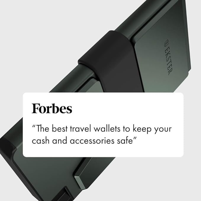 Ekster - Aluminum Cardholder Pro Wallet - All-Metal Aluminum Wallet for Men - Fits 7 Cards, RFID Blocking Layer, Ultra-Thin, Minimalist, Push Button, Card Access, Expandable, Trackable (Forest Green)