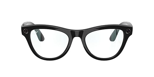 Ray-Ban Meta (Gen 1), Skyler, Shiny Black | Smart AI Glasses for Men, Women — 12 MP Ultra-Wide Camera, Open-Ear Speakers for Audio, Video Recording and Bluetooth — Clear Lenses — Wearable Technology