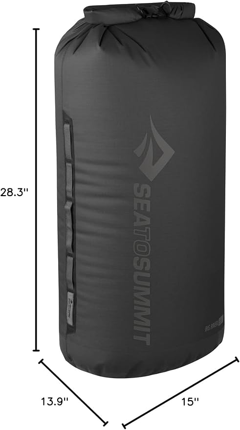 Sea to Summit Big River Dry Bag, Heavy-Duty Dry Storage, 65 Liter, Jet Black