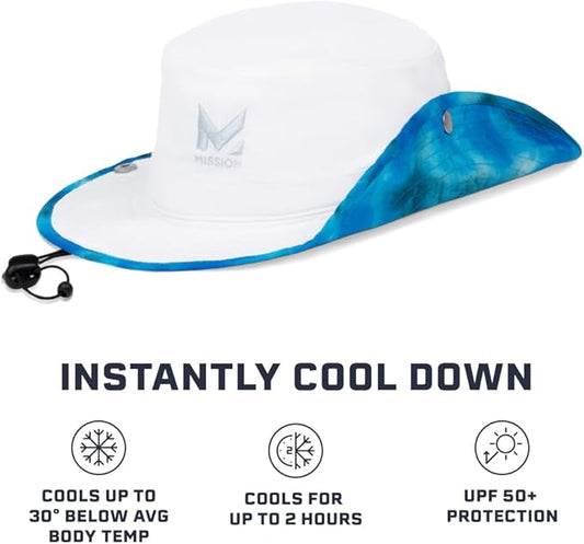 MISSION Cooling Bucket Hat - Unisex Wide-Brim Hat for Men & Women - Lightweight, Foldable & Durable - Cools Up to 2 Hours