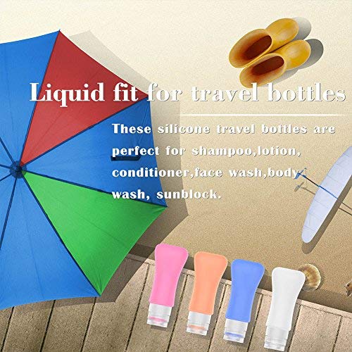4 Pack Travel Bottles, 3oz Leak Proof Accessories Containers Size Toiletries,Travel Shampoo and Conditioner Bottles, Fun Outdoors 9 Pieces