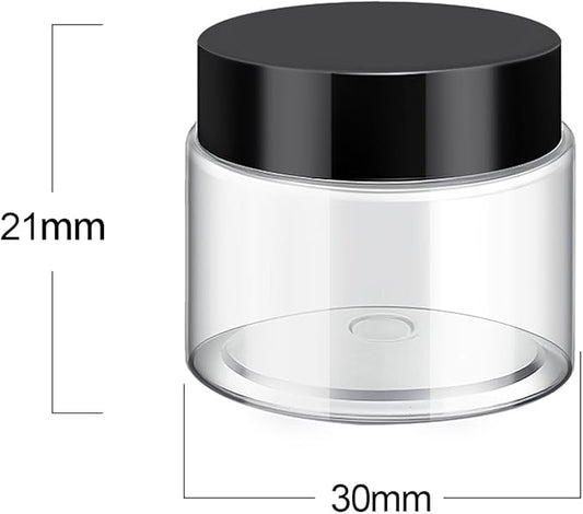 SATINIOR 36 Pieces 0.17 oz Plastic Jars with Lids Wide Mouth Airtight Reusable Container Acrylic Cosmetic Small Jars for Lotions Ointments Travel Toiletries Creams Make up Storage(Black)