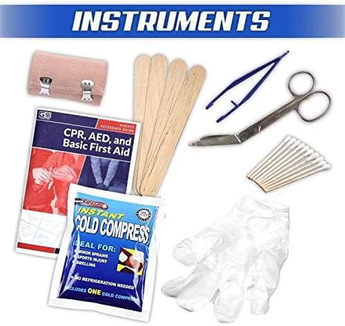 Rapid Care First Aid 80097 2 Shelf All Purpose First Aid Kit Cabinet, Class A+, Exceeded OSHA and ANSI Z308.1 2015, Wall Mountable