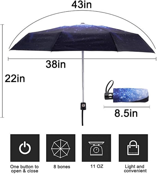 Goothdurs Automatic Mini Travel Windproof Umbrella Compact Auto Open/Close Small Lightweight Folding Rain Umbrellas for Women Men
