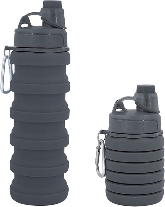Collapsible Water Bottles Travel water bottle Sports Portable Sport Water Bottle Reusable Water Bottles comes with mountaineering Buckle 500ml silicone Water-proof camping water bottle