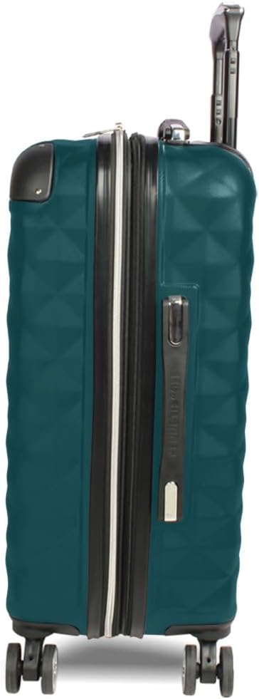 Kenneth Cole REACTION Diamond Tower Luggage Collection Lightweight Hardside Expandable 8-Wheel, Deep Teal, 24-Inch Checked