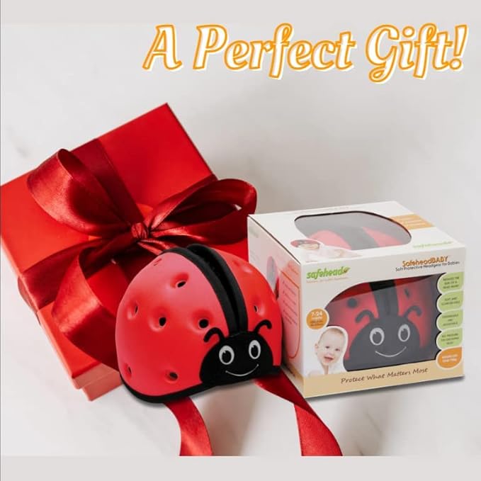 SafeheadBABY Award-Winning Soft Infant Head Protector for Crawling and Walking Expandable Lightweight Baby Safety Helmet 7–24 Months (Head Circ. 40–52 cm) – Dalmation Blue