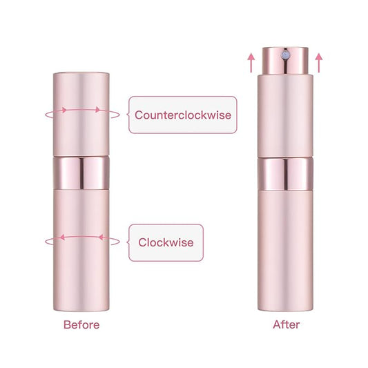 Tekson 8ml Travel Perfume Atomizer Refillable, Mini Cologne Spray Bottle Empty, Small Aftershave Portable Sprayer for Liquid Dispenser