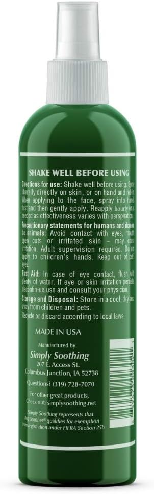 Bug Soother Refill - Natural Insect, Gnat and Mosquito Repellent & Deterrent - 100% DEET-Free Safe Bug Spray for Adults, Kids, Pets, Environment - Includes Free 1 oz. Travel Size. (16 oz.)