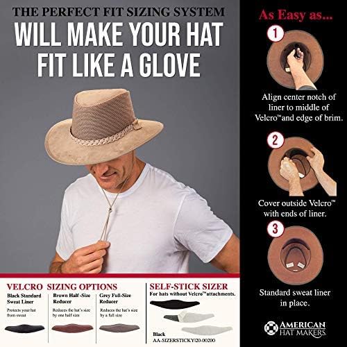 American Hat Makers Breeze Leather & Mesh Sun Hat | Wide Brim, UPF50, Breathable & Adjustable | Perfect for Outdoors