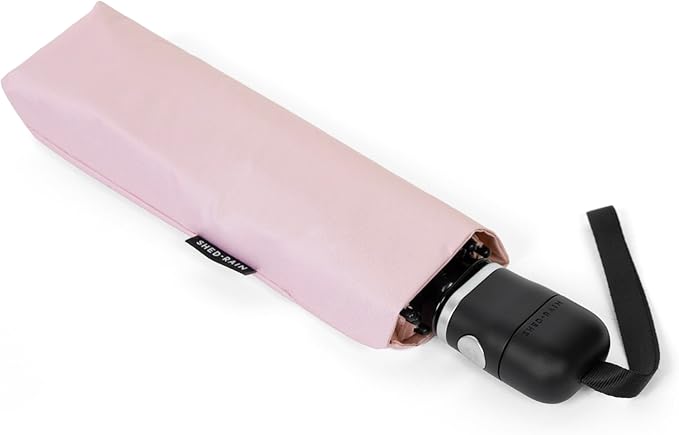 ShedRain Super-Slim Compact Travel Umbrella – Auto Open & Close Sun Protection Design, Lightweight Portable Wind-Resistant Model with UPF 50+ UV Block, 42" Arc & 10.5" Folded Size