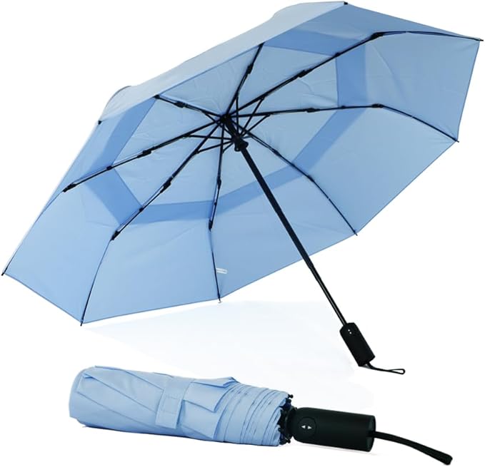 SoulRain Travel Umbrella - Compact Umbrella for Rain - Perfect Large Auto Folding Umbrella - Ideal Car umbrella, Small umbrella, and Travel Companion