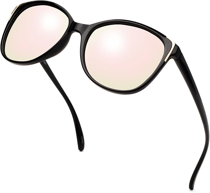 Face Shadow Polarized Sunglasses for Women, Cat Eye Sunglasses for Small Face Ladies Ultralight UV400 Protection