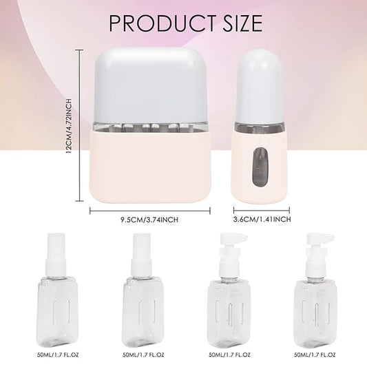 Songaa 4 in 1 Travel Containers - Leak Proof Refillable Plastic Bottles for Toiletries, Beige