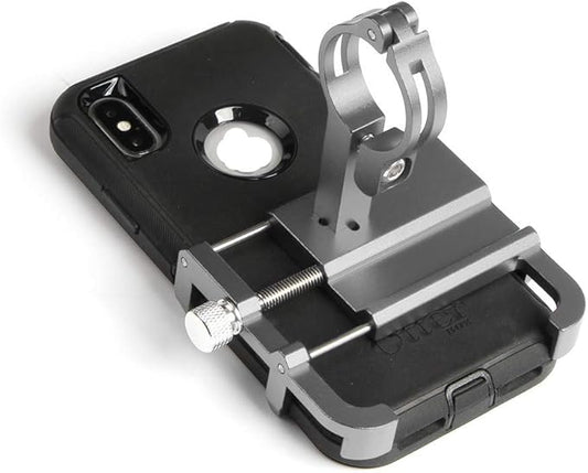 GUB Thick Case Design Bike & Motorcycle Phone Mount Handlebar Holder Adjustable Compatible with iPhone XR Xs 7s 8 Plus,Compatible with SamsungS7/S6/Note5/4,Any Cell Phones with Thick Phone (Silver)